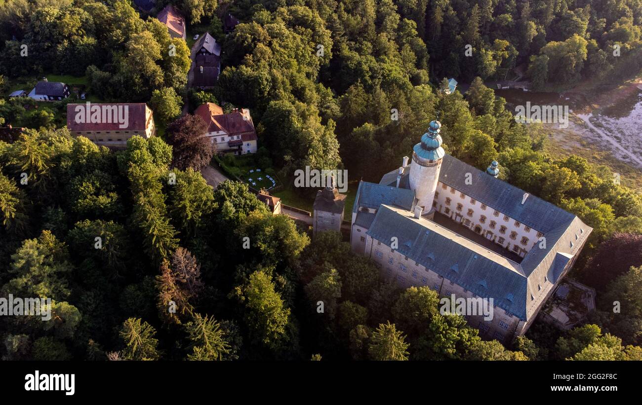 castello Lemberk al tramonto, repubblica Ceca Foto Stock