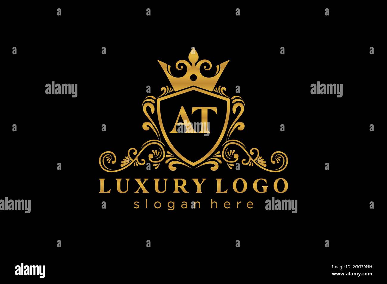 AL modello del logo Letter Royal Luxury in Vector Art per Ristorante, Royalty, Boutique, Cafe, Hotel, Araldica, Gioielli, Moda e altri vettori illustratore Illustrazione Vettoriale