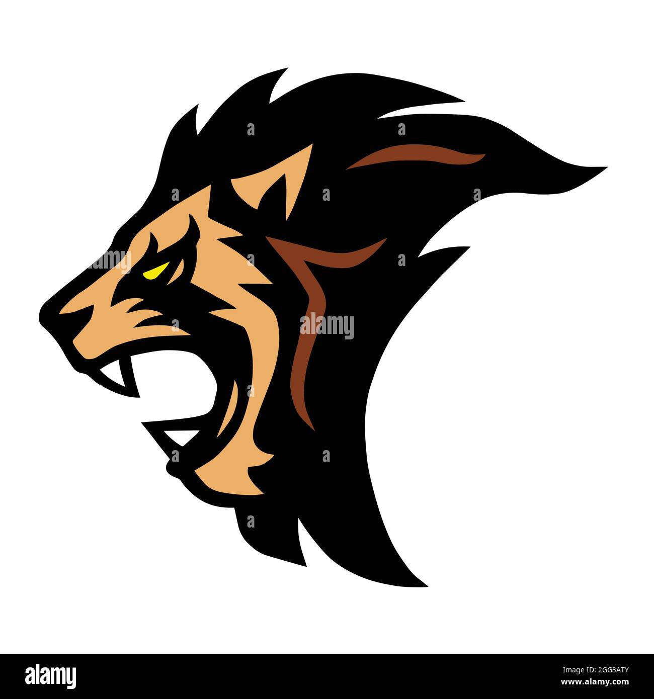Logo Rarrabbiato Lion Head Sports Mascot Illustrazione Vettoriale