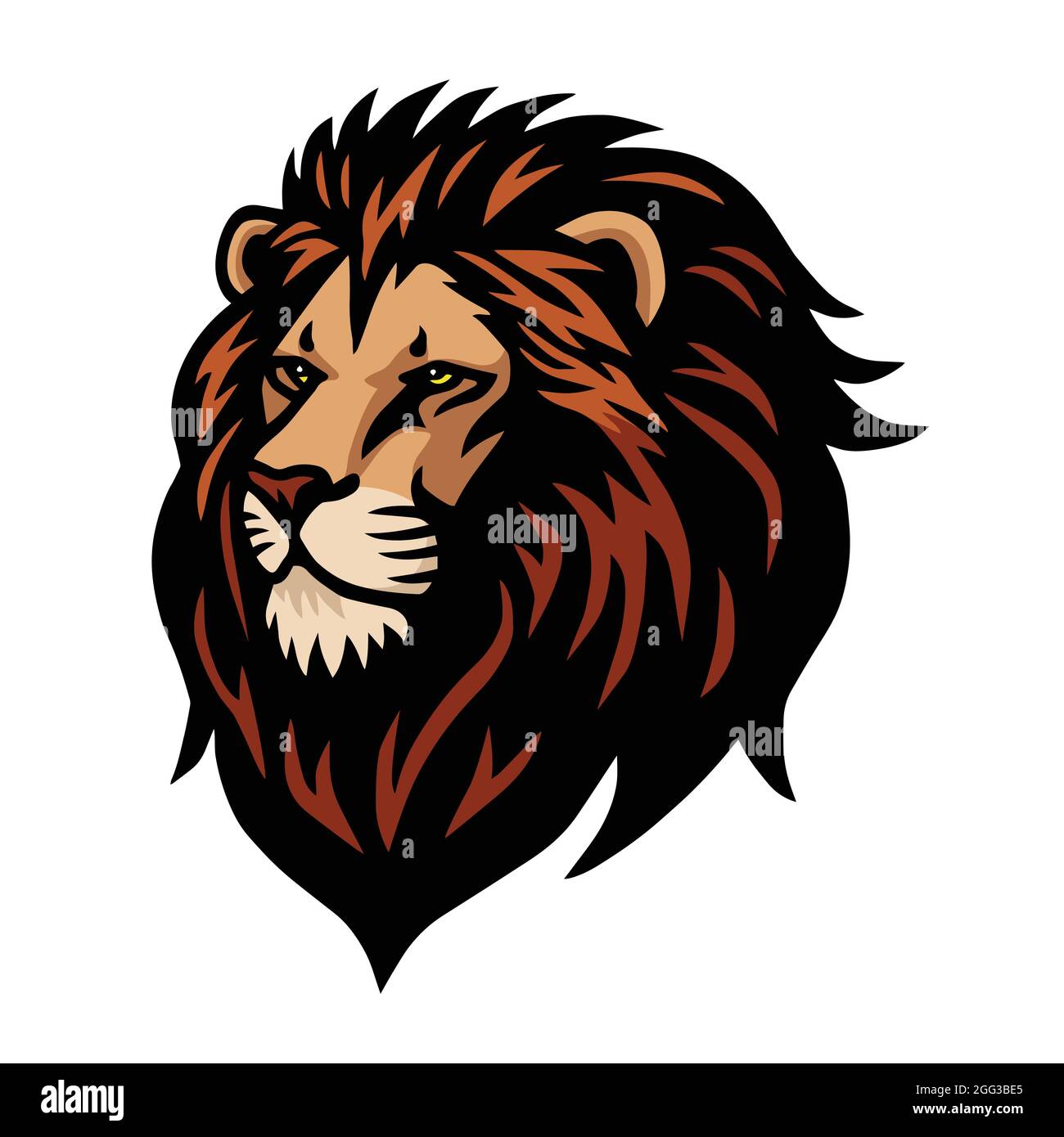 Illustrazione di Lion Head Sports Mascot Logo Design Illustrazione Vettoriale