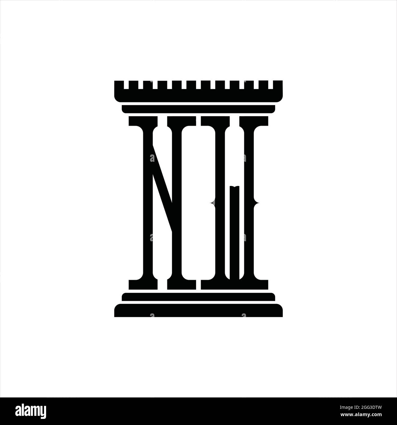 NW Logo monogramma astratto velocità tecnologia modello di disegno nero Illustrazione Vettoriale
