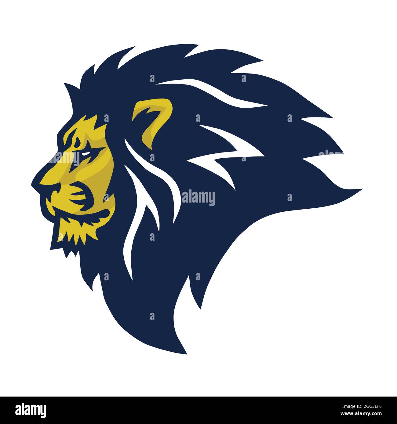 Logo Lion Head Sport Esport Mascot Design Illustrazione Vettoriale