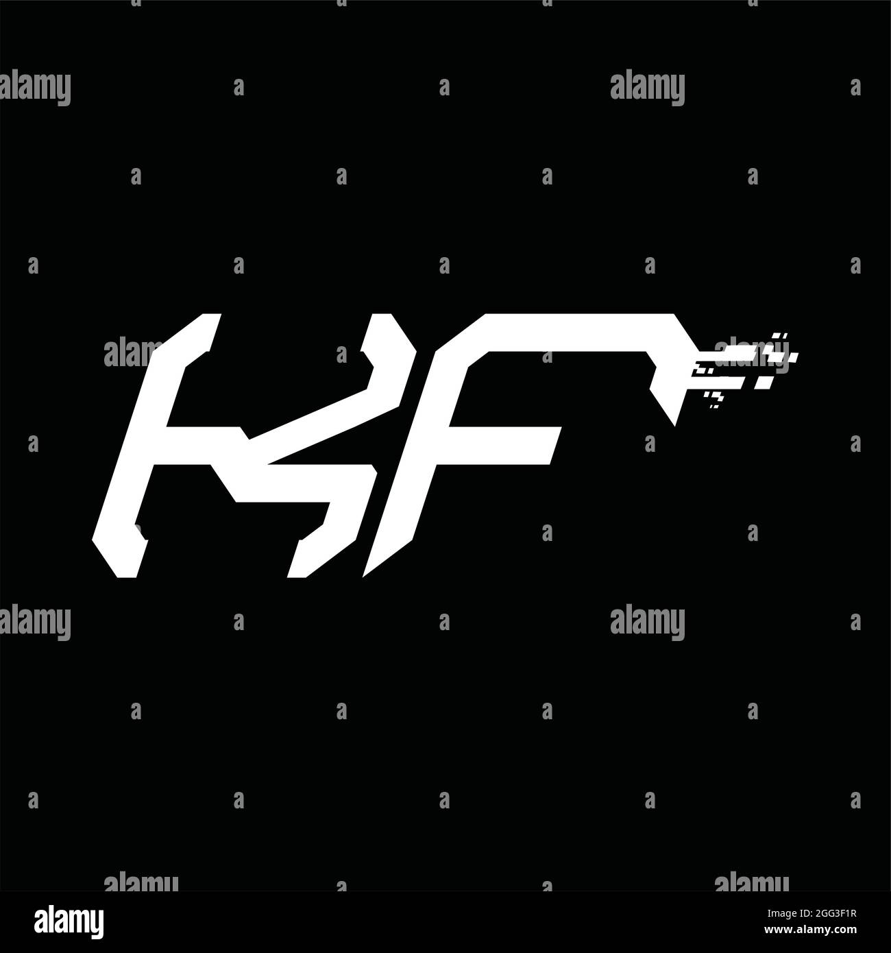 KF Logo monogramma astratto tecnologia velocità modello di disegno nero Illustrazione Vettoriale