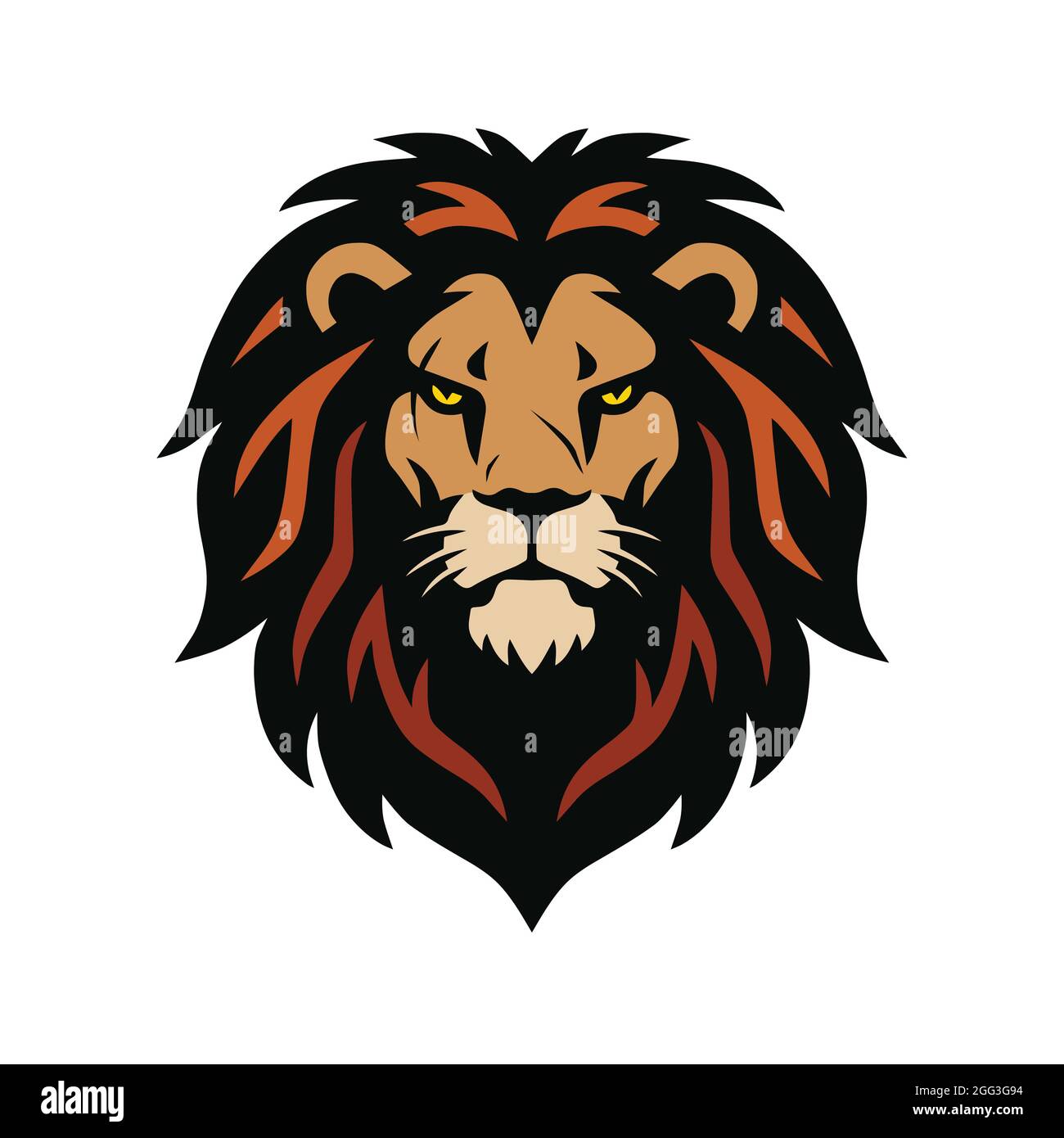 Lion Head Sports Mascot Logo Design Vector Illustrazione Vettoriale