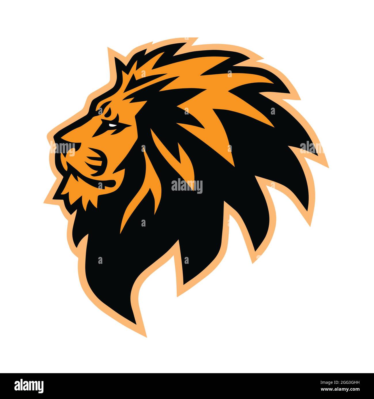 Logo Lion Head Esport Mascot Illustrazione Vettoriale