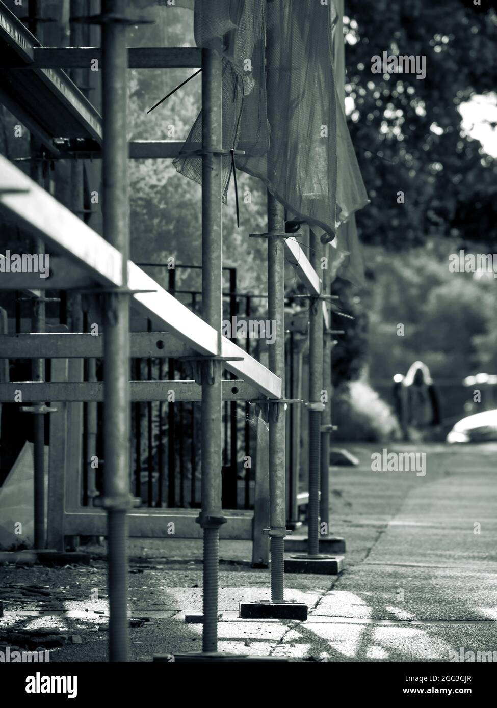 Immagine monocromatica colorata della struttura del ponteggio Foto Stock