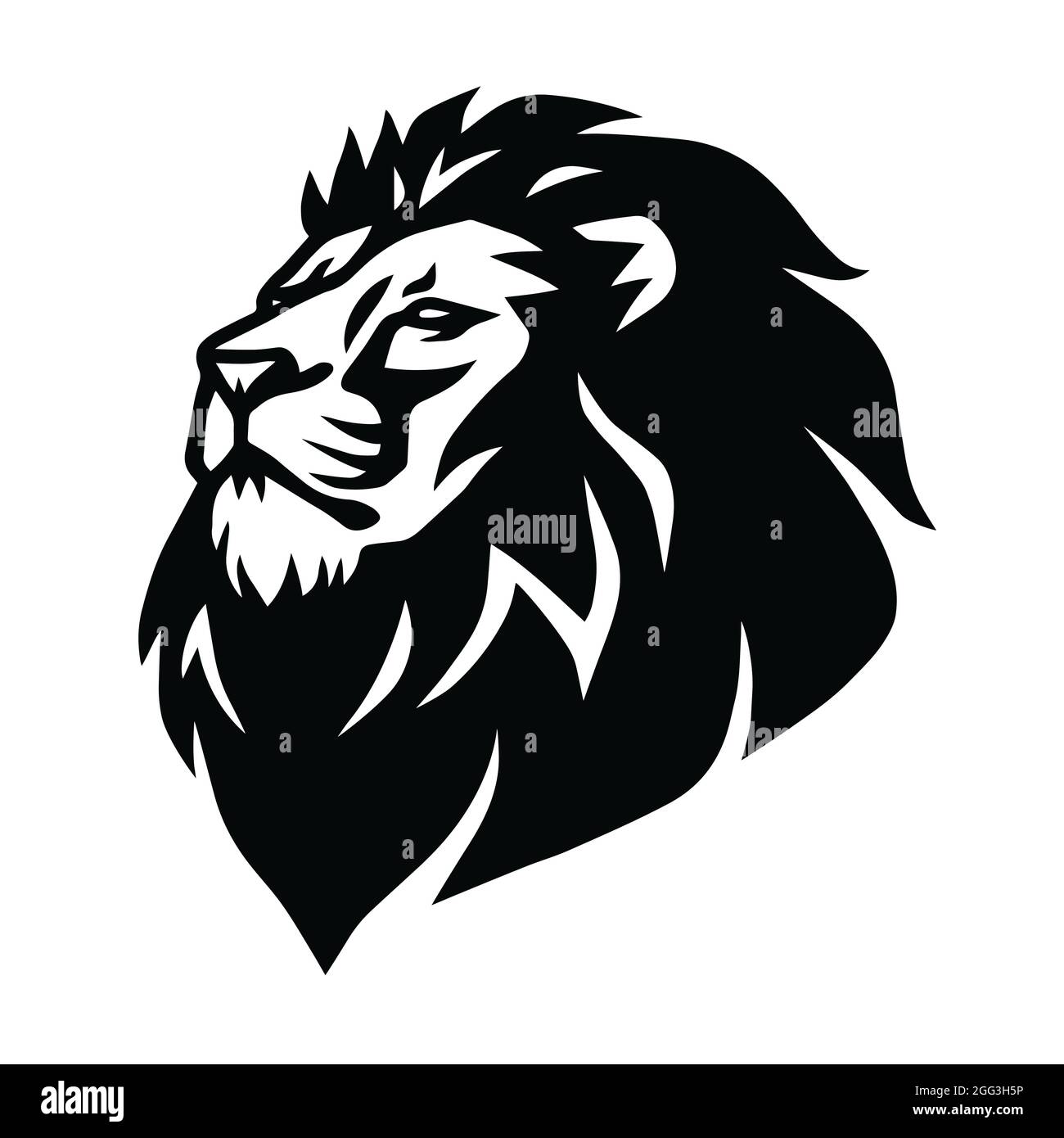 Lion Head Logo Vector Sports Mascot Design Illustrazione Illustrazione Vettoriale
