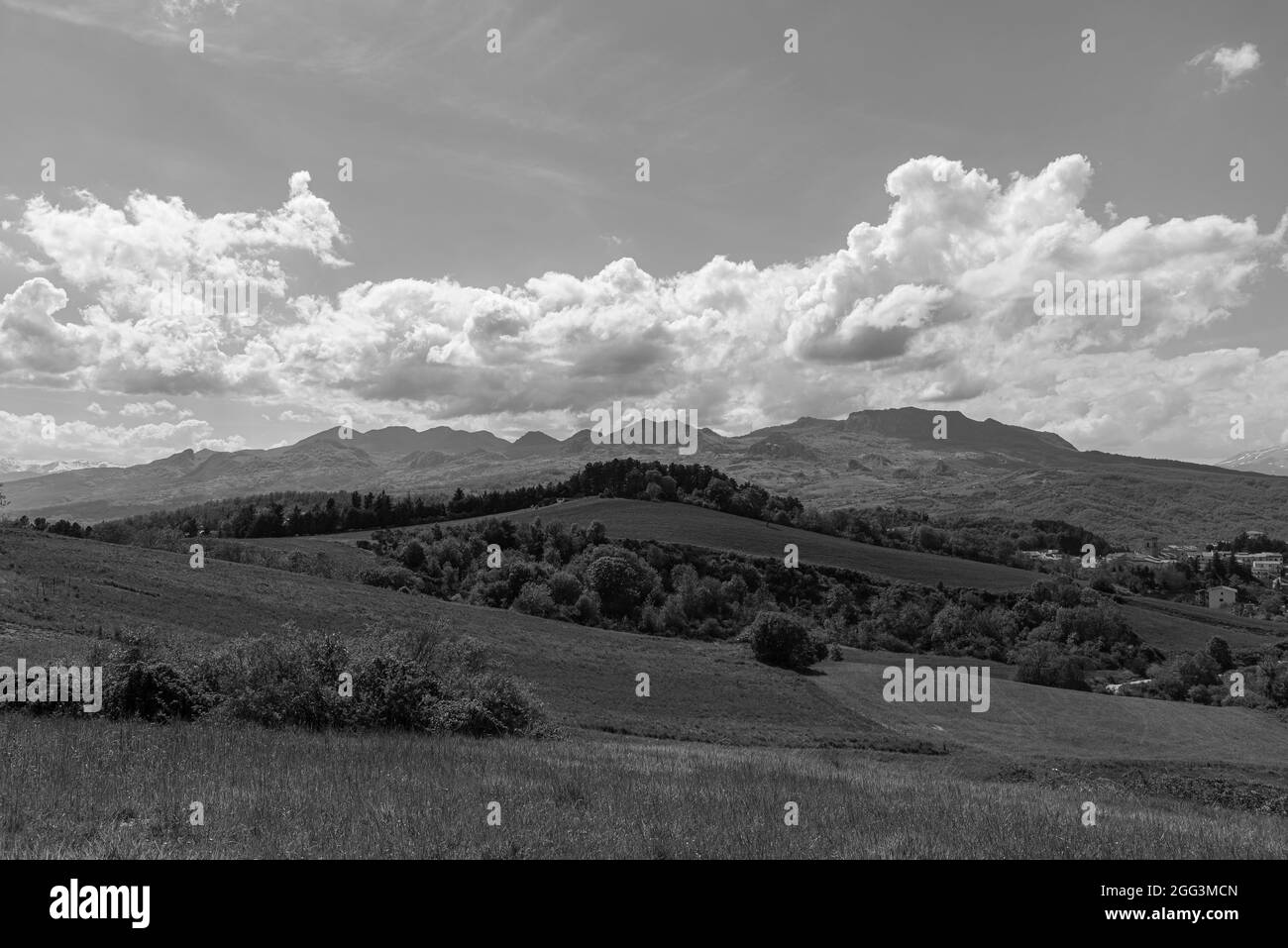 Borrello, Chieti, Abruzzo. Panorama. Borrello è un comune italiano di 338 abitanti della provincia di Chieti in Abruzzo. Fa anche parte del Me Foto Stock