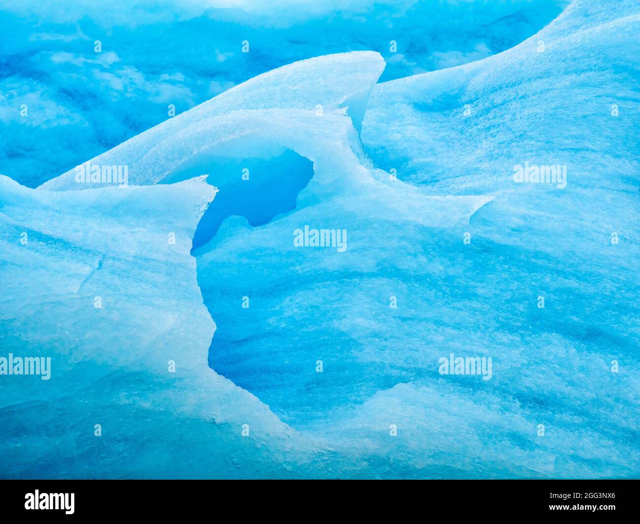 Primo piano di un Iceberg dal ghiacciaio LeConte, Alaska, USA Foto Stock