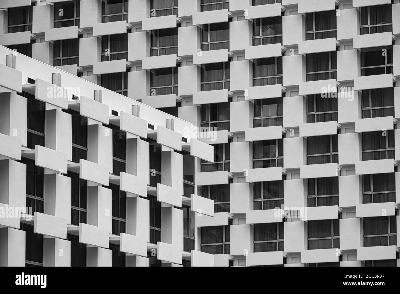 Astratto stile minimalista che riflette l'architettura a Bangkok Foto Stock