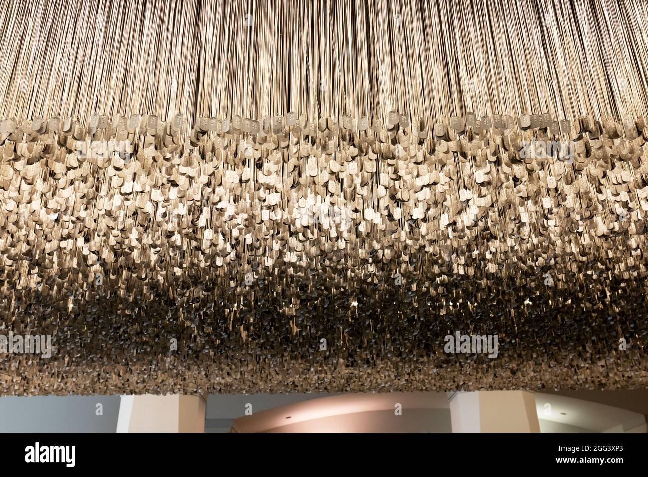 Al di sopra e al di là, un'installazione d'arte che celebra le vittime della guerra del Vietnam, in mostra all'Harold Washington Library Center di Chicago, Illinois, USA. Foto Stock