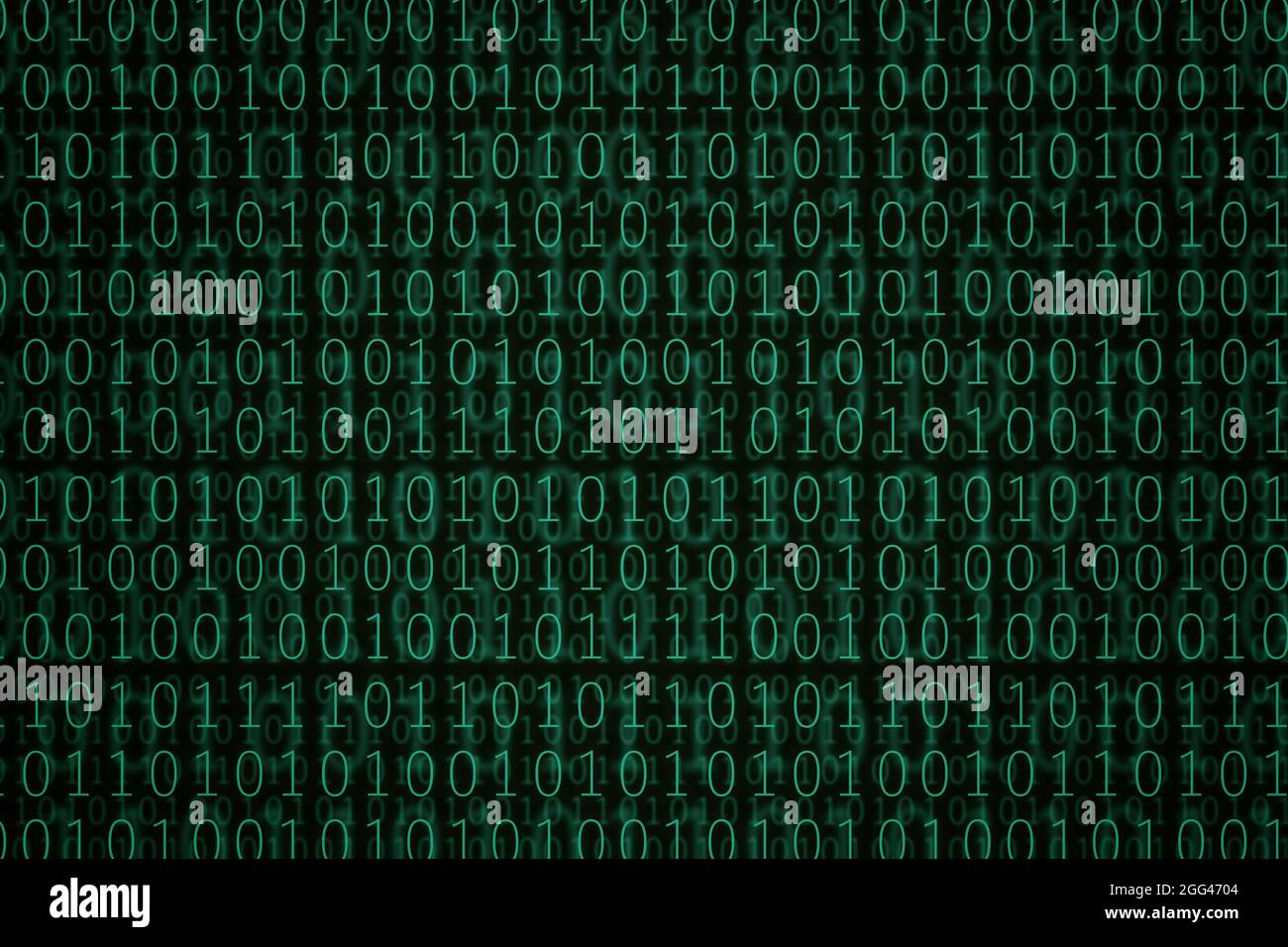 Sfondo codice binario verde. illustrazione 3d. Foto Stock