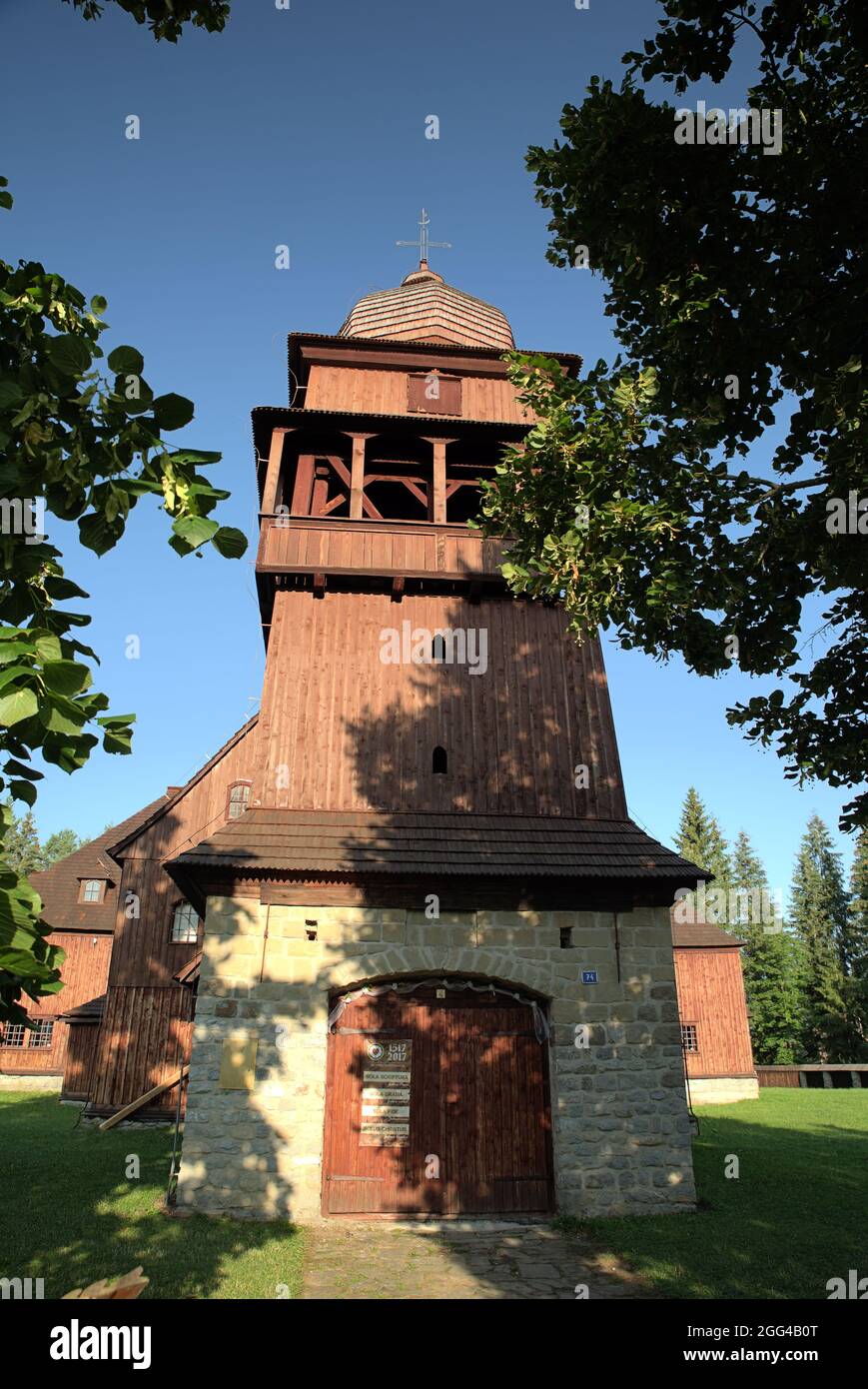 Chiesa articolare in legno a Svaty Kriz, Slovacchia Foto Stock