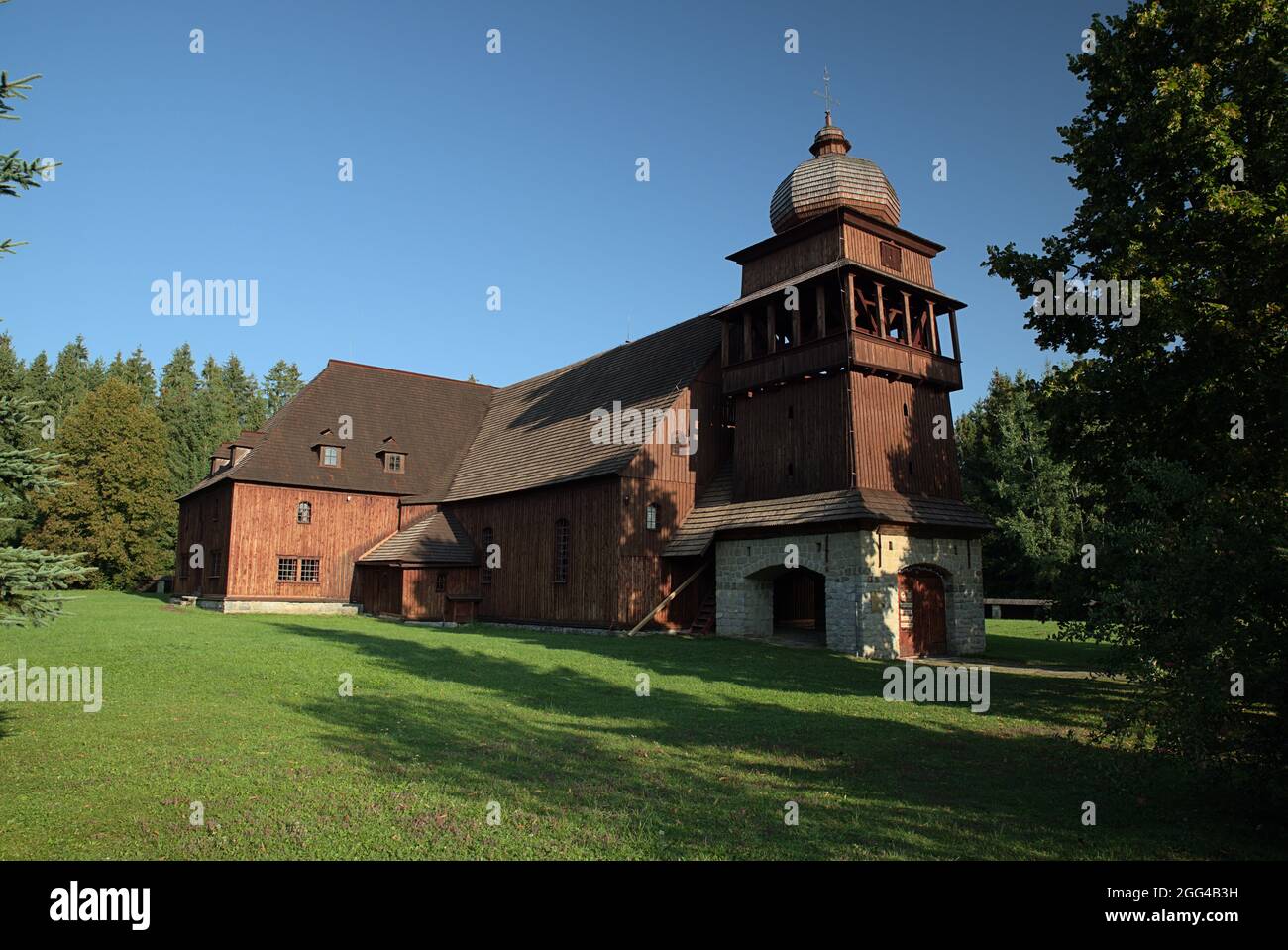 Chiesa articolare in legno a Svaty Kriz, Slovacchia Foto Stock