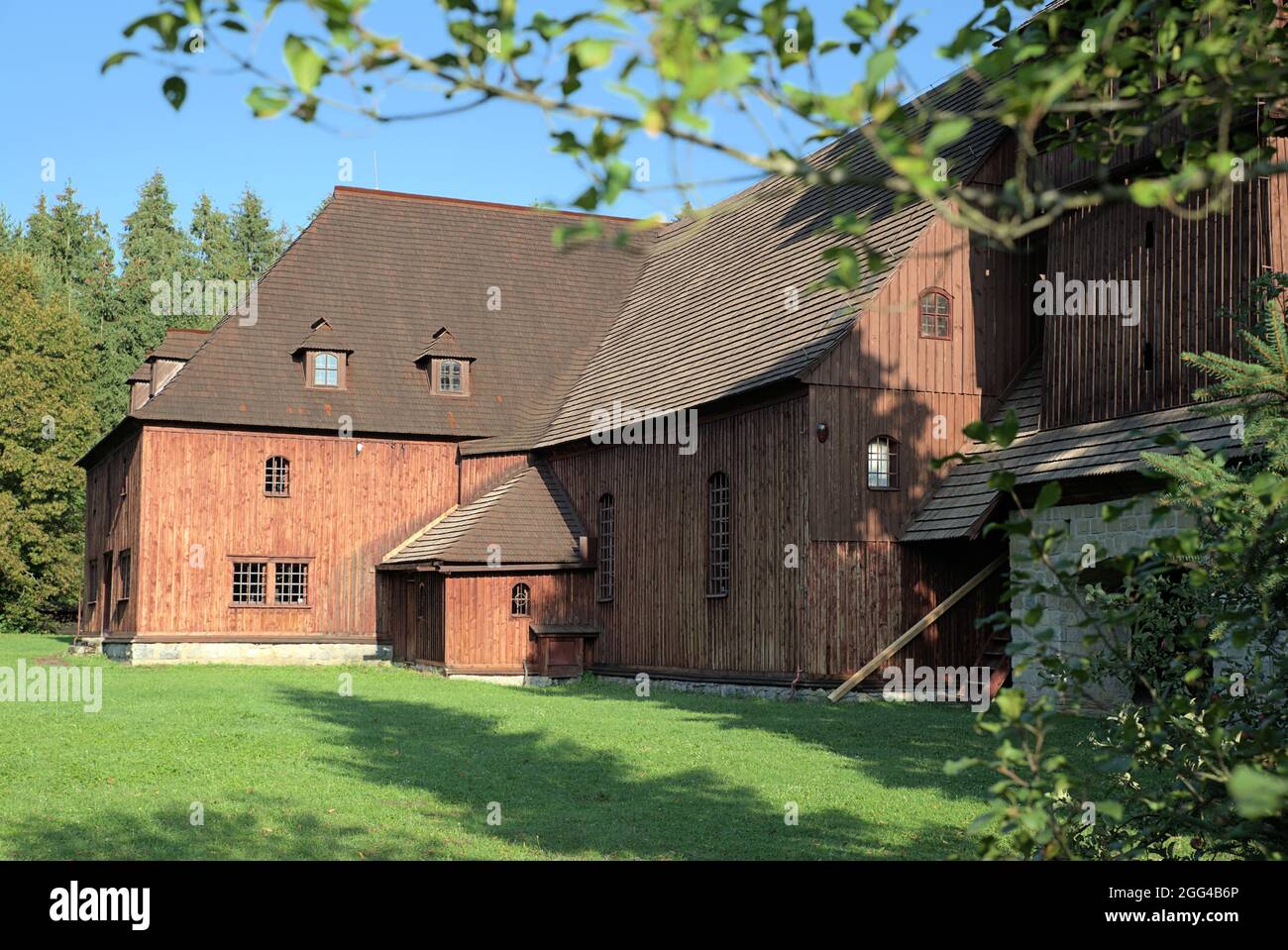 Chiesa articolare in legno a Svaty Kriz, Slovacchia Foto Stock