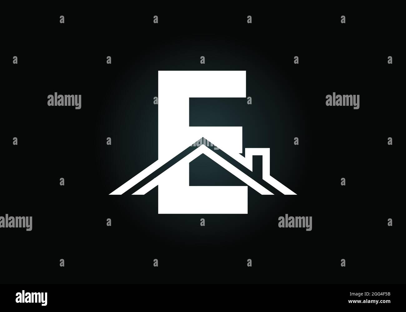Alfabeto e monogramma iniziale con il tetto. Casa o casa segno. Concetto di logo immobiliare. Emblema del carattere. Moderno logo vettoriale per il settore immobiliare Illustrazione Vettoriale