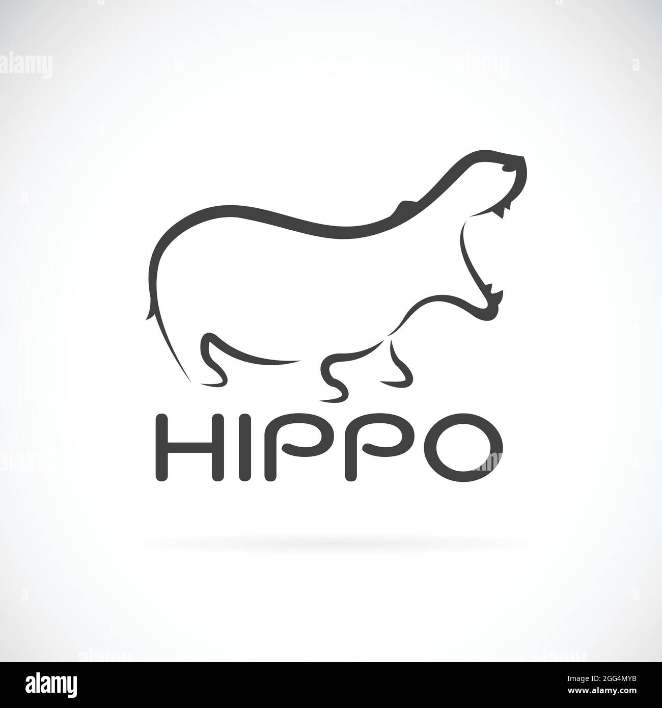 Clip Art con ritratto di ippopotamo: stencil di animali selvatici, logo, tatuaggio (download digitale) - Italia