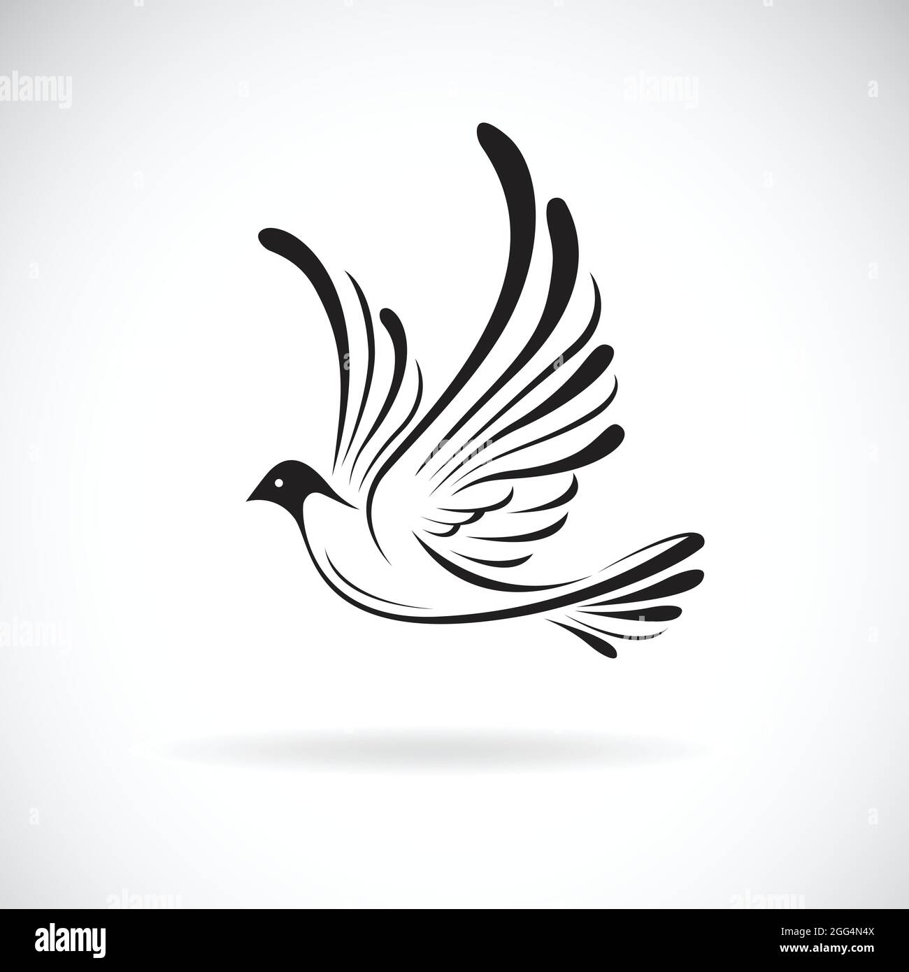 Vector of Birds (dove) disegno su sfondo bianco,. Animali selvatici. Logo o icona Bird. Illustrazione vettoriale a livelli facilmente modificabile. Illustrazione Vettoriale