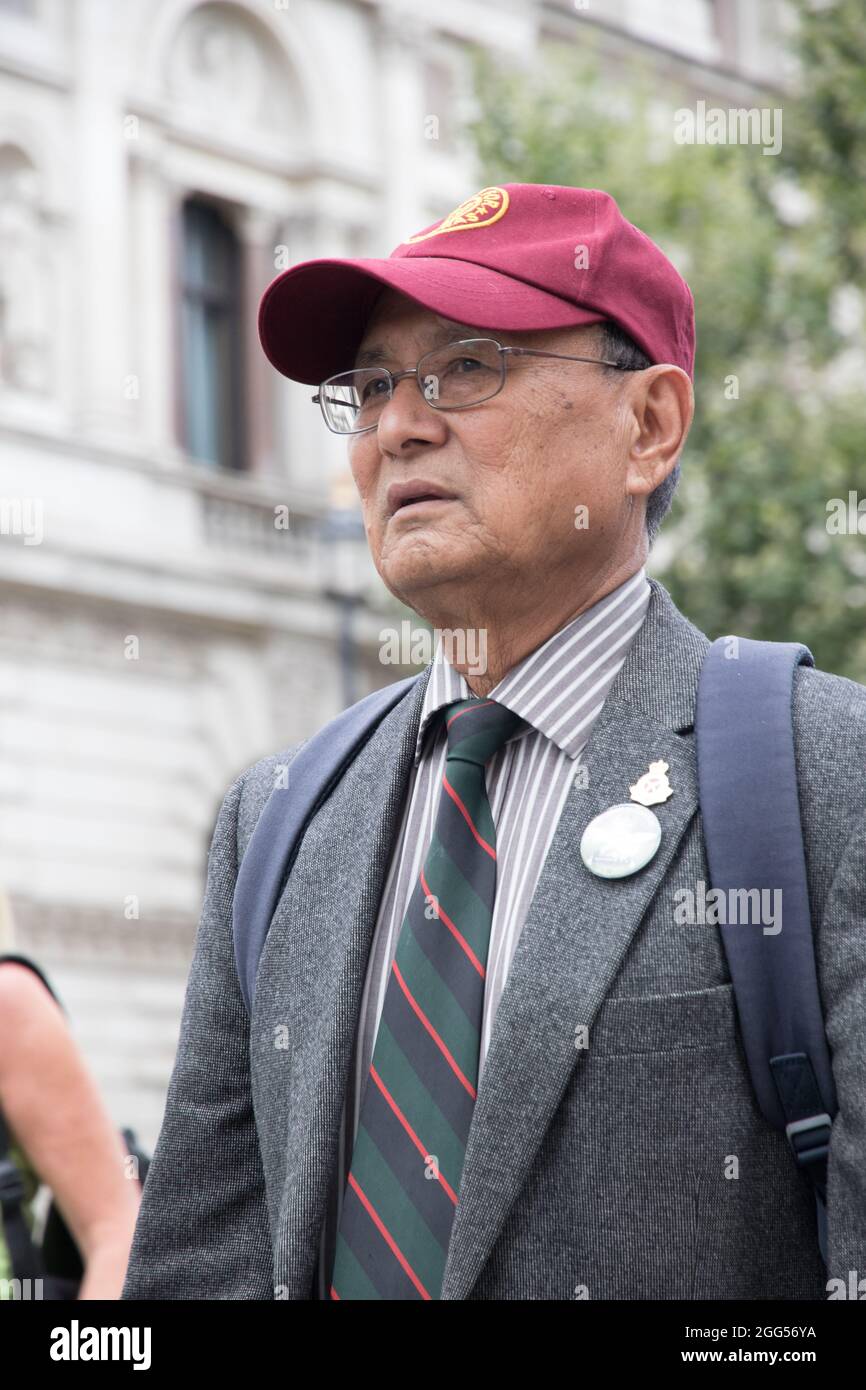 Il movimento dei veterani dell'Irlanda del Nord alla Giornata nazionale di protesta dei veterani si riunisce per protestare contro il loro trattamento da parte dei governi britannici successivi Foto Stock