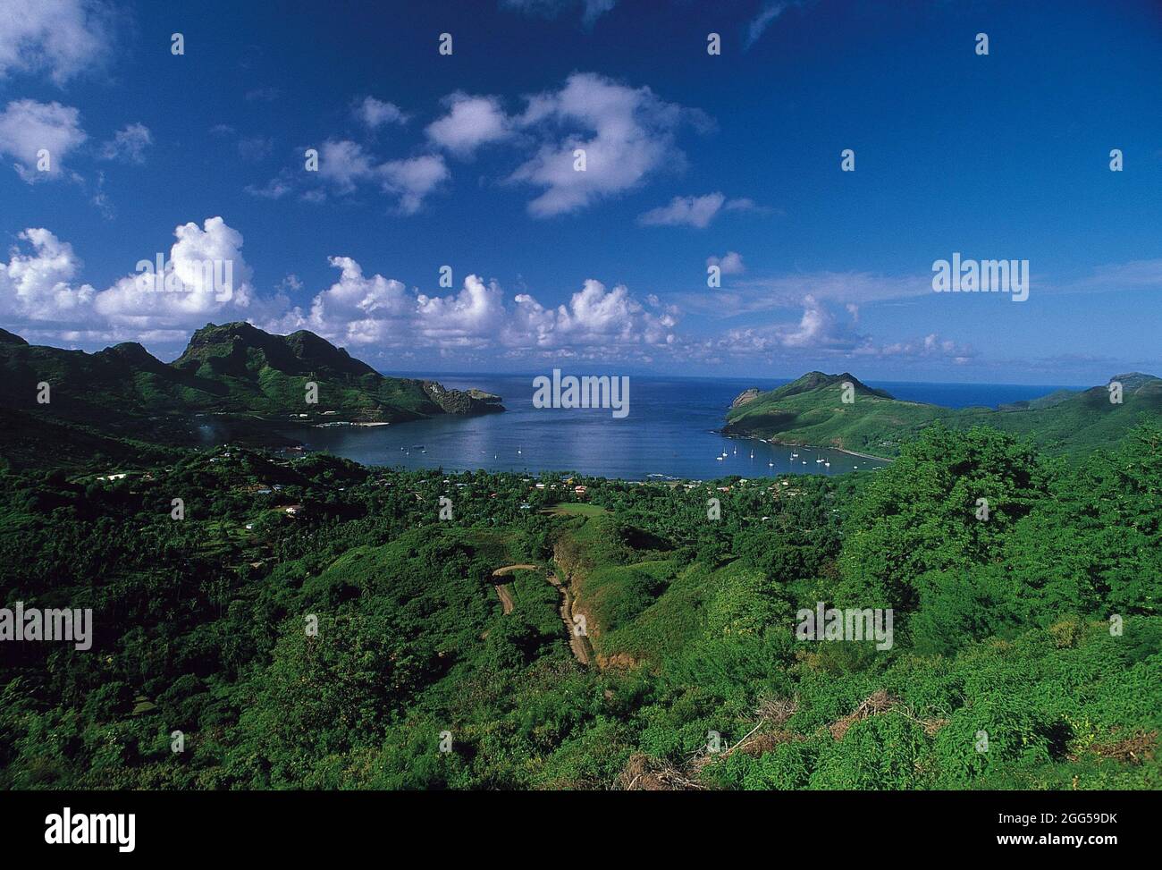 POLINESIA FRANCESE. ISOLE MARQUISE. ISOLA DI NUKU HIVA. Foto Stock