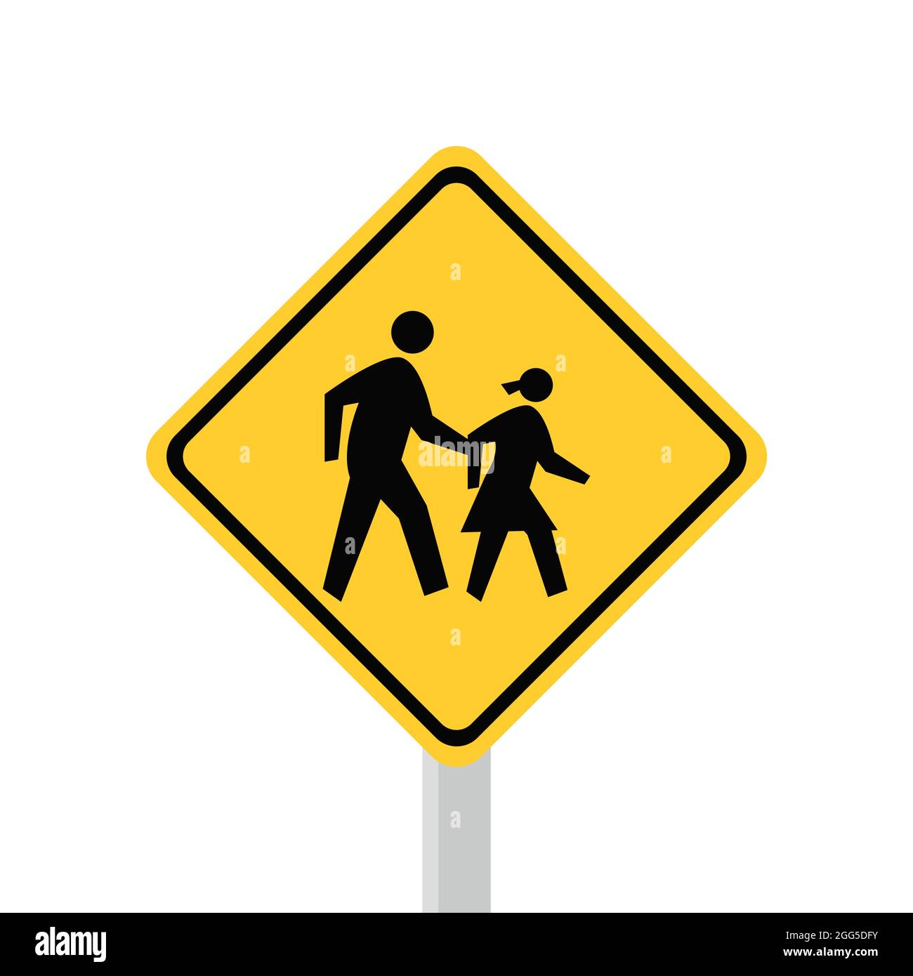 Cartelli stradali per bambini e pedoni. I segnali di sicurezza per la  circolazione stradale sono arancioni. Sagome dei bambini che attraversano  la strada Immagine e Vettoriale - Alamy