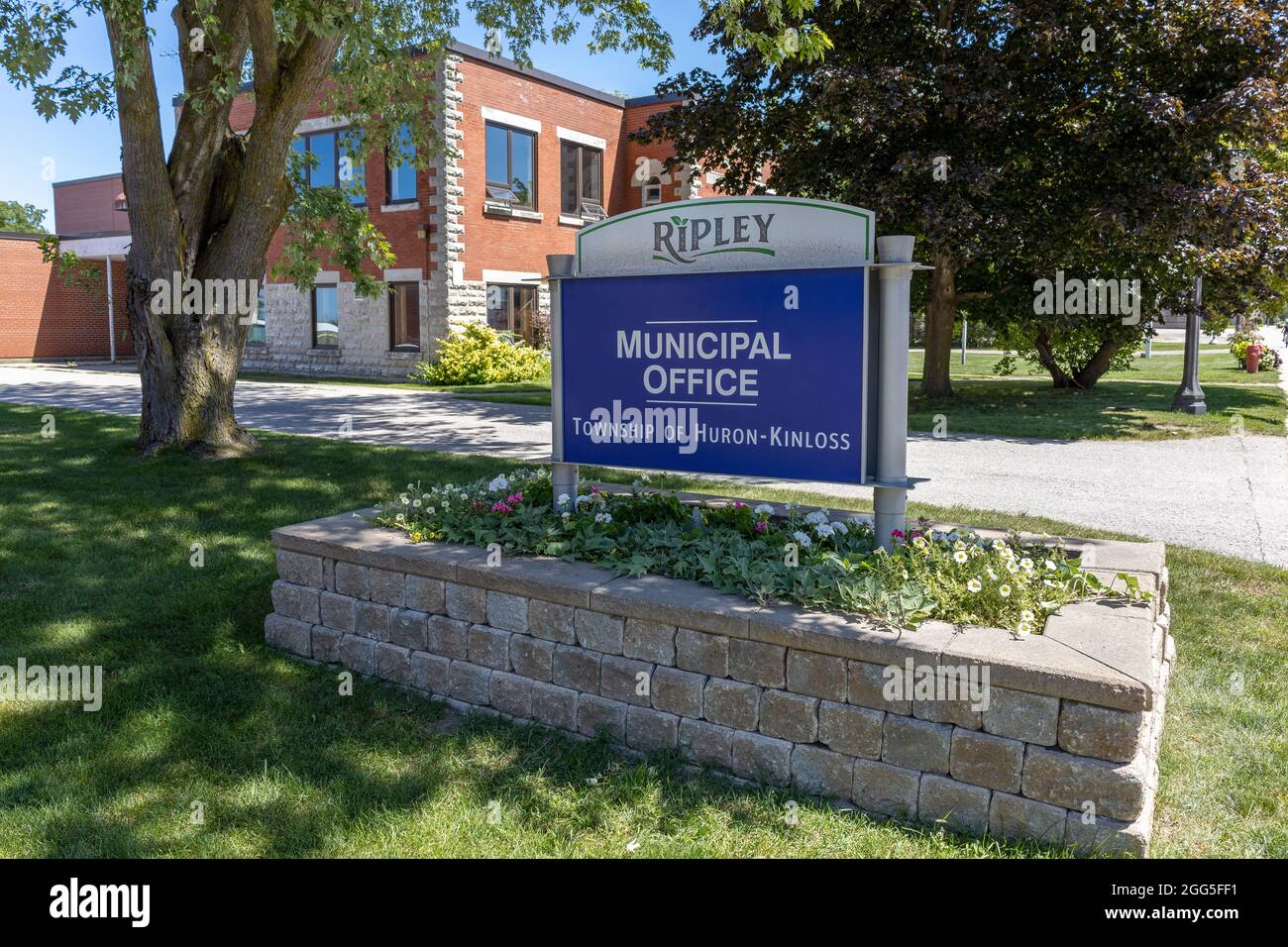 Ufficio municipale di Huron Township Hall nel centro di Ripley, Ontario Foto Stock