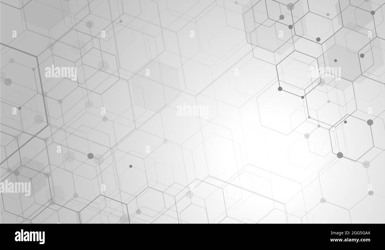 Astratto hesagons tecnologia digitale hi-tech concetto di fondo. Spazio per il testo Illustrazione Vettoriale
