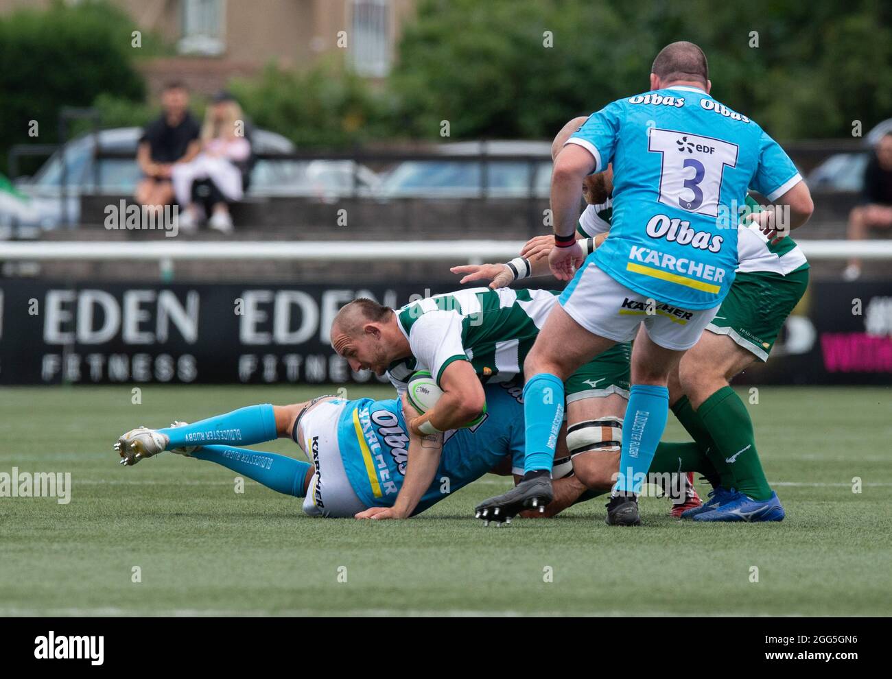 Harry Casson dei trailfinders di Ealing durante la partita amichevole di Pre-Stagione 2021/22 fra i trailfinders di Ealing e il Rugby di Gloucester a Castle Bar , West Ealing , Inghilterra il 28 agosto 2021. Foto di Alan Stanford / prime Media Images Foto Stock