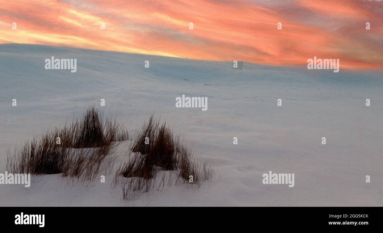 Islanda Magico Tramonto Foto Stock