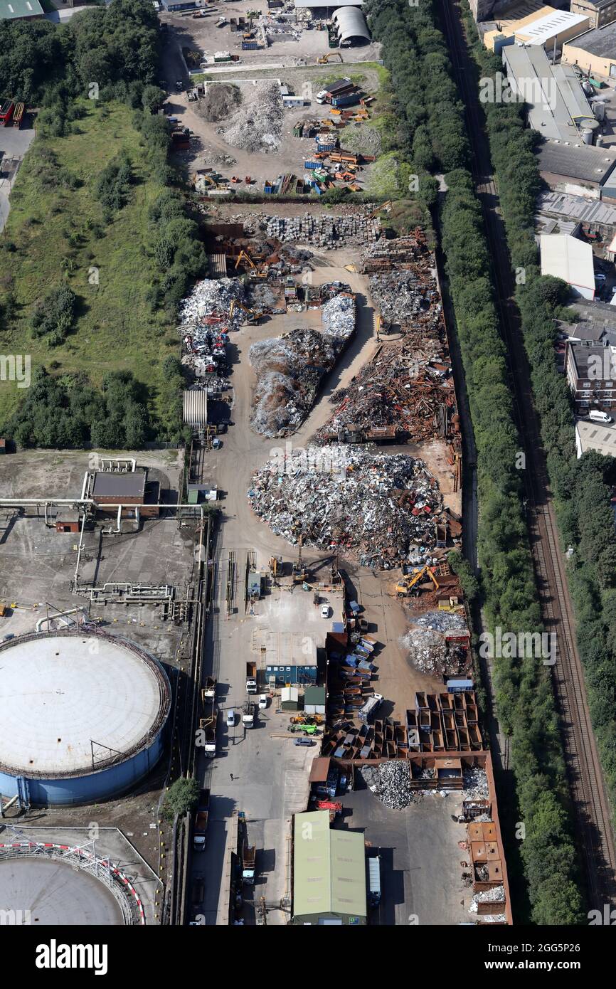 Vista aerea di EMR Bradford, rivenditore di rottami metallici, Foto Stock