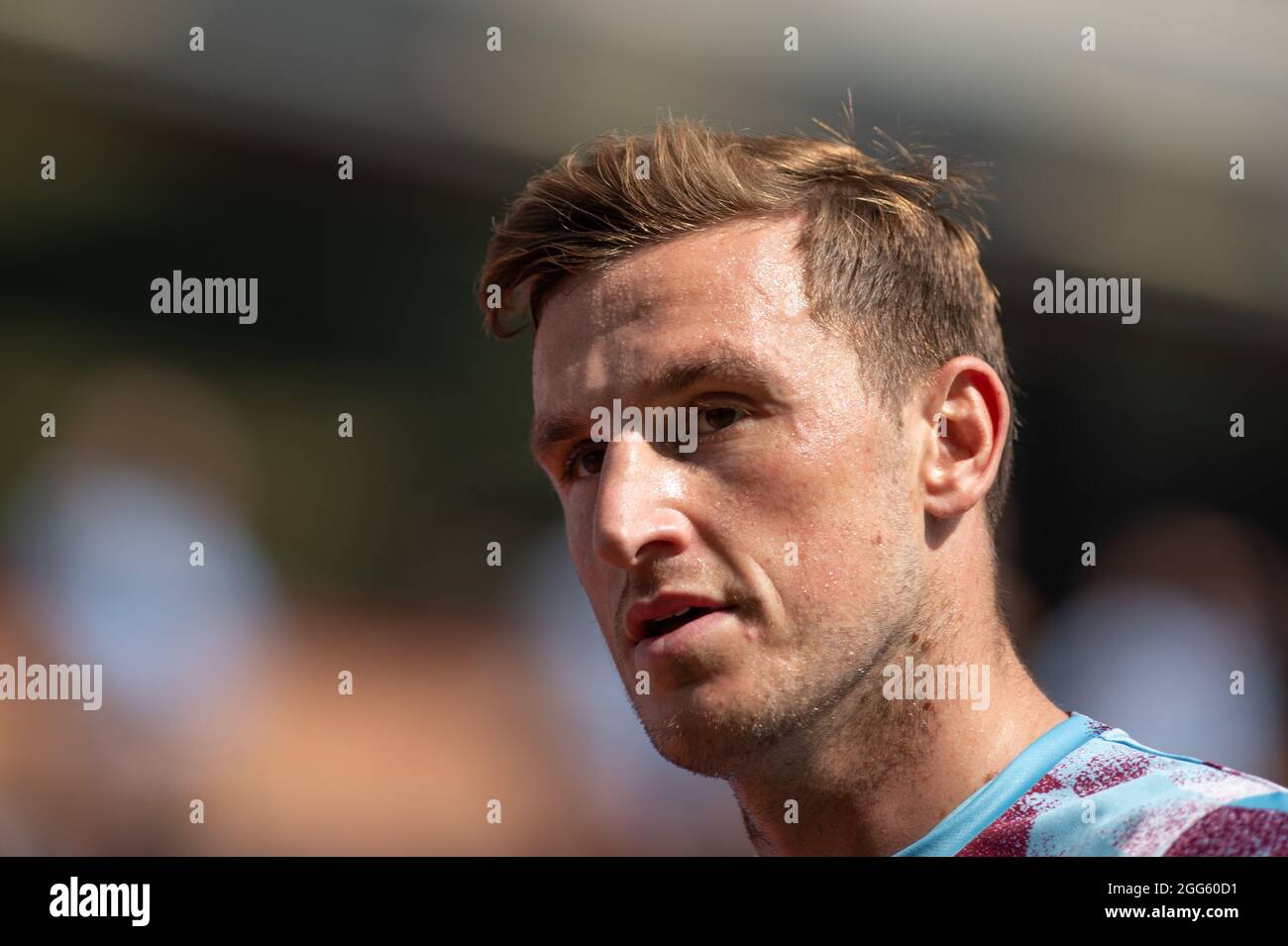 BURNLEY, REGNO UNITO. 29 AGOSTO Chris Wood di Burnley prima della partita della Premier League tra Burnley e Leeds United a Turf Moor di Burnley domenica 29 agosto 2021. (Credit: Pat Scaasi | MI News) Credit: MI News & Sport /Alamy Live News Foto Stock