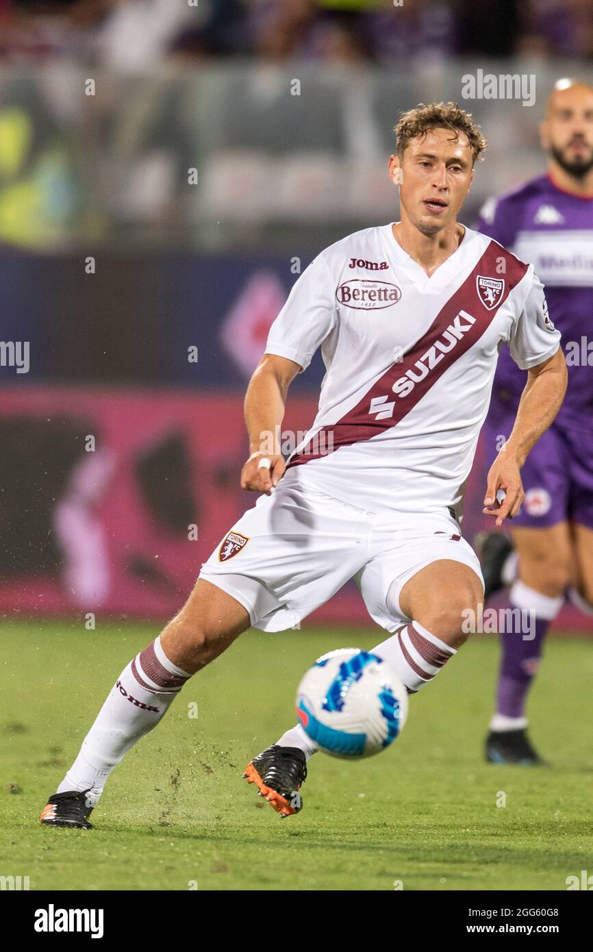 Mergim Vojvoda (Torino) Nel corso della "mostra italiana" UNA partita tra Fiorentina 2-1 Torino allo Stadio Artemio Franchi il 28 agosto 2021 a Firenze. (Foto di Maurizio Borsari/AFLO) Foto Stock