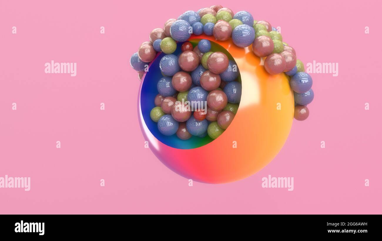 3D render. Scultura astratta sfondo Foto Stock