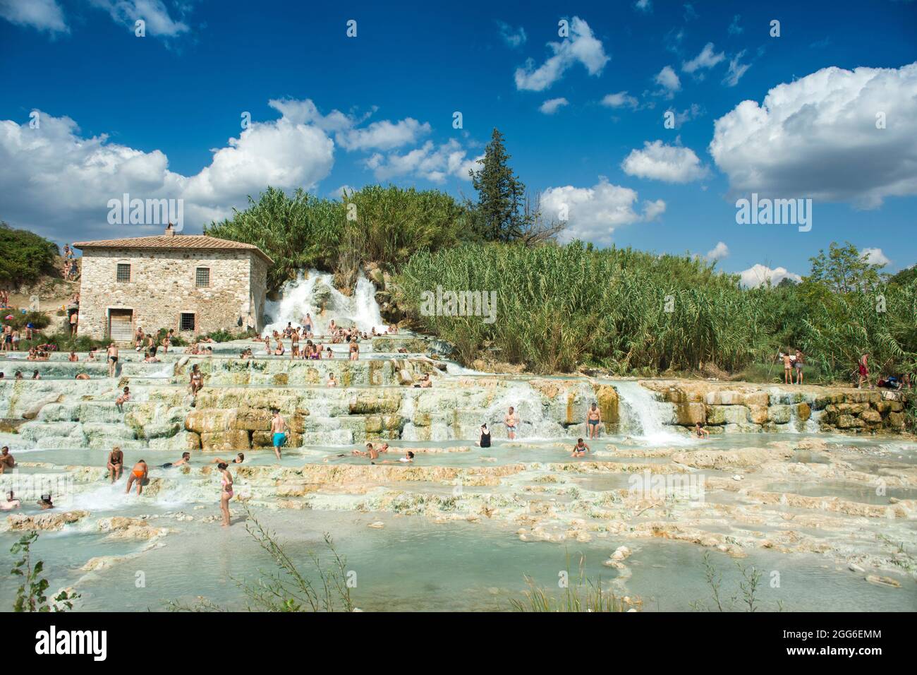 Terme libere in Toscana, Saturnia provincia di Grosseto Italia Foto Stock