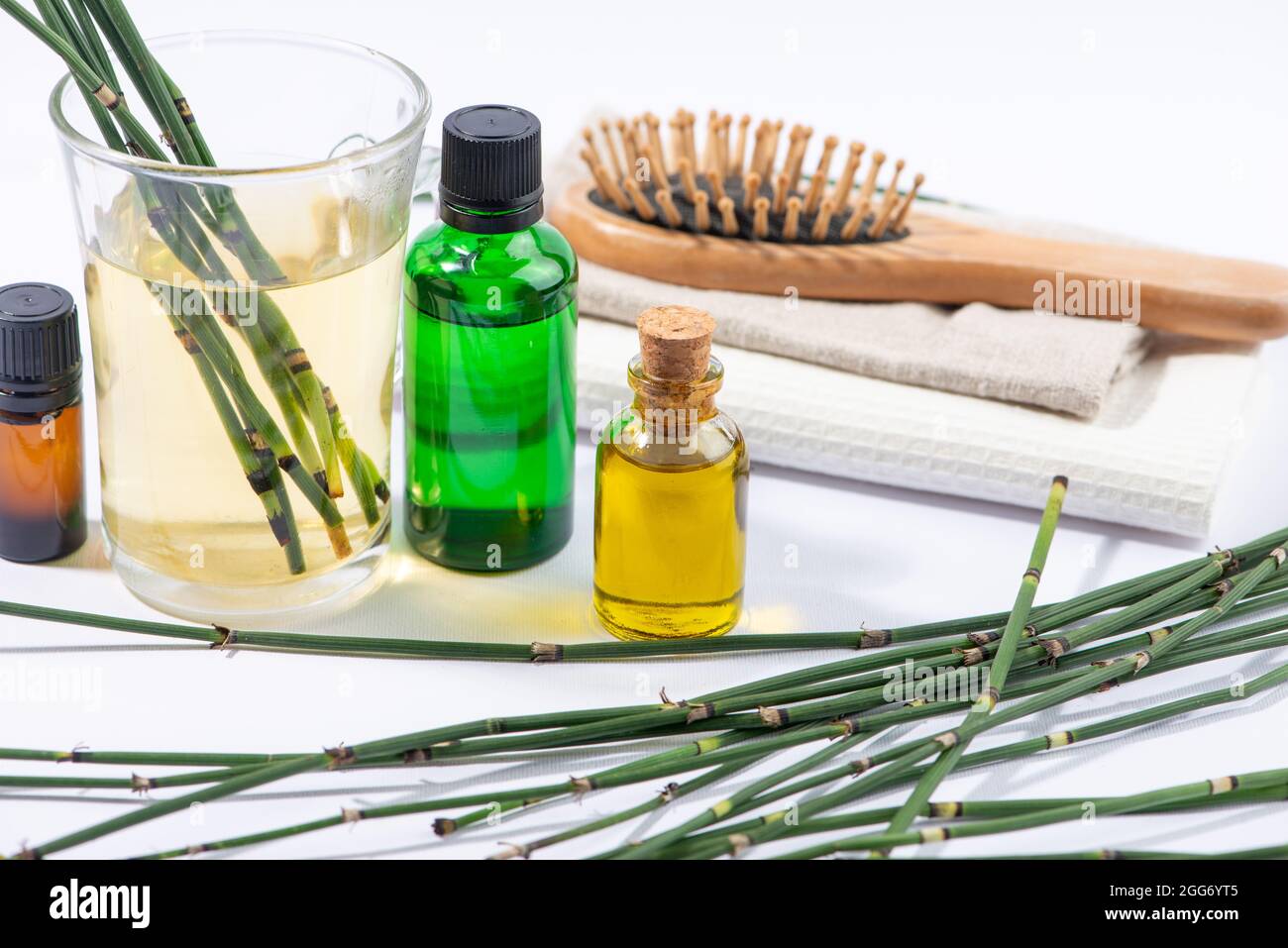 Prodotti per la cura dei capelli. Foto Stock
