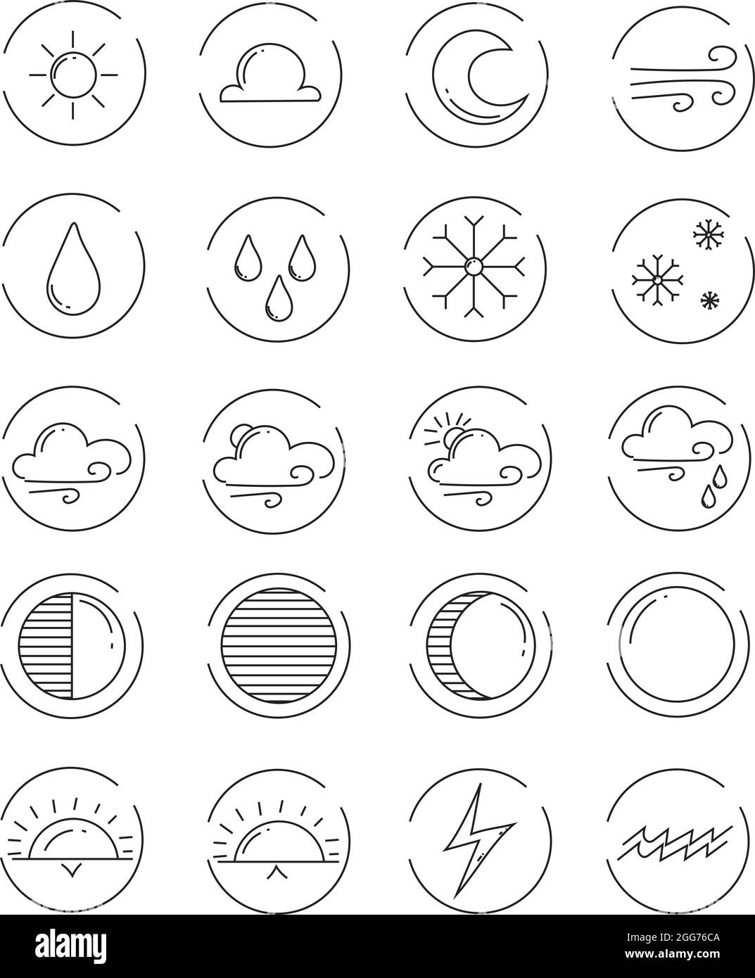 Tempo all'aperto, illustrazione di icone, vettore su sfondo bianco Illustrazione Vettoriale