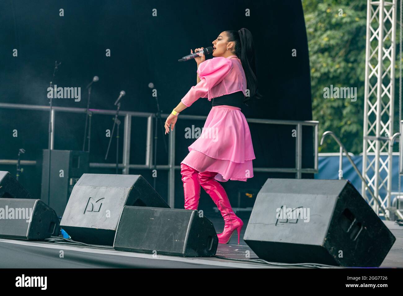 Northampton, Regno Unito. 29 agosto 2021. Party nel Parco con Ariana Grande, Little Mix, ed Sheeran e le Spice Girls tribute band che suonano ad Abington Park da mezzogiorno al 2230 oggi organizzato da Showtime events, Credit: Keith J Smith./Alamy Live News. Foto Stock