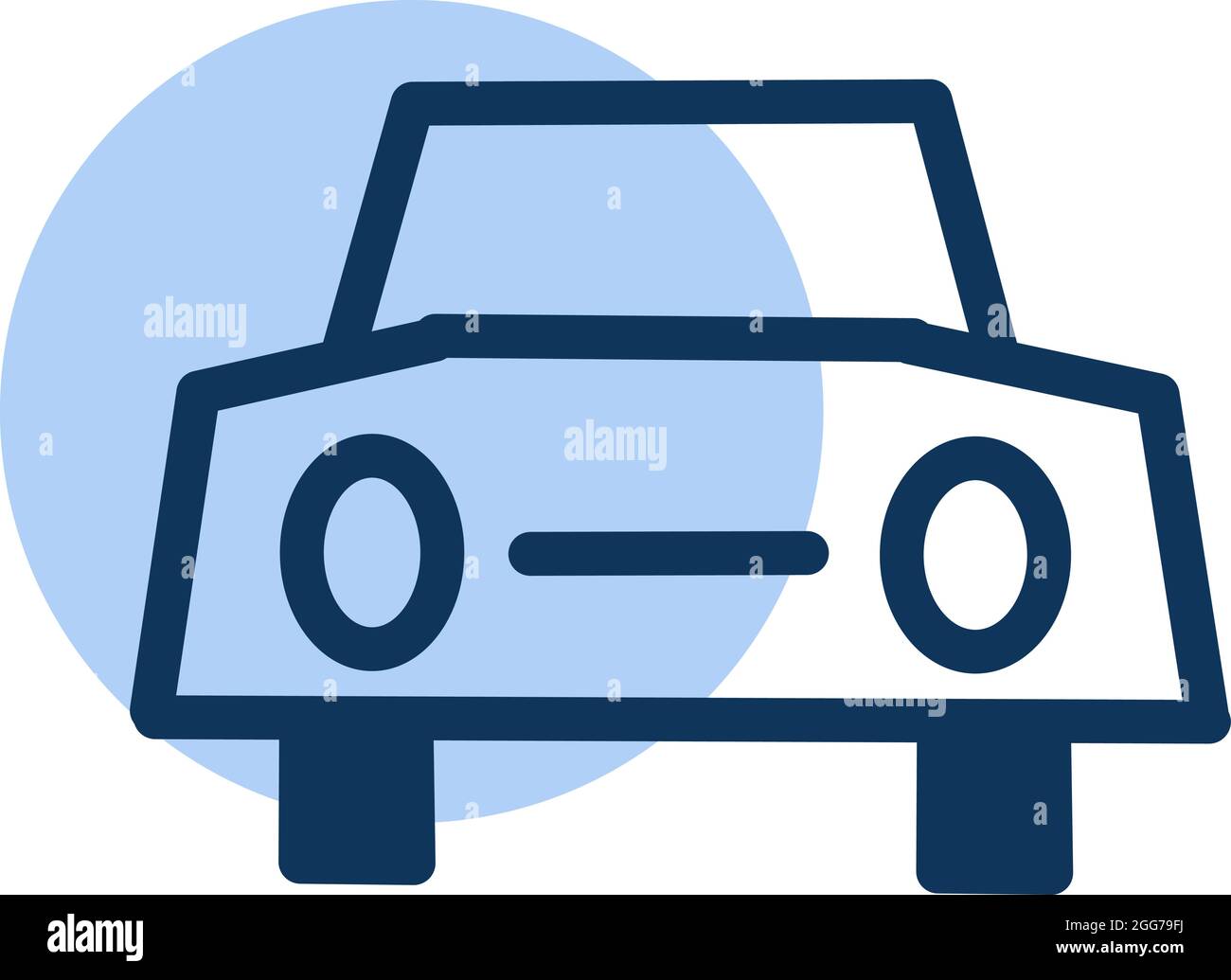 Auto da corsa blu, illustrazione di icone, vettore su sfondo bianco Illustrazione Vettoriale