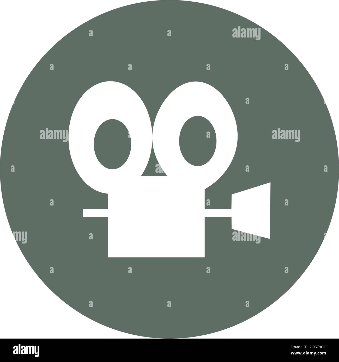 Fotocamera da cinema grande, illustrazione di icone, vettore su sfondo bianco Illustrazione Vettoriale