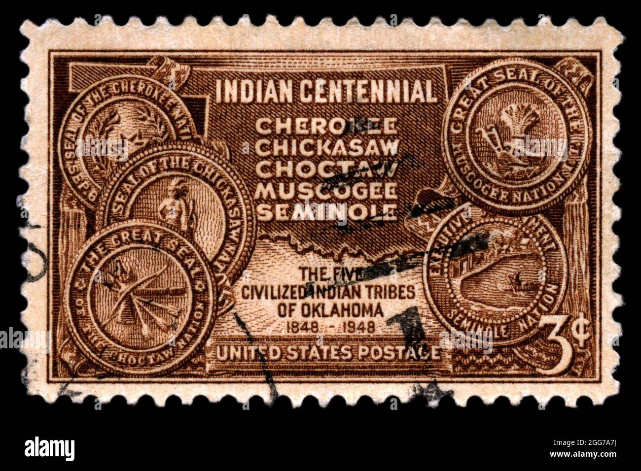 Francobollo del Centennial di marzo forzato indiano. Foto Stock