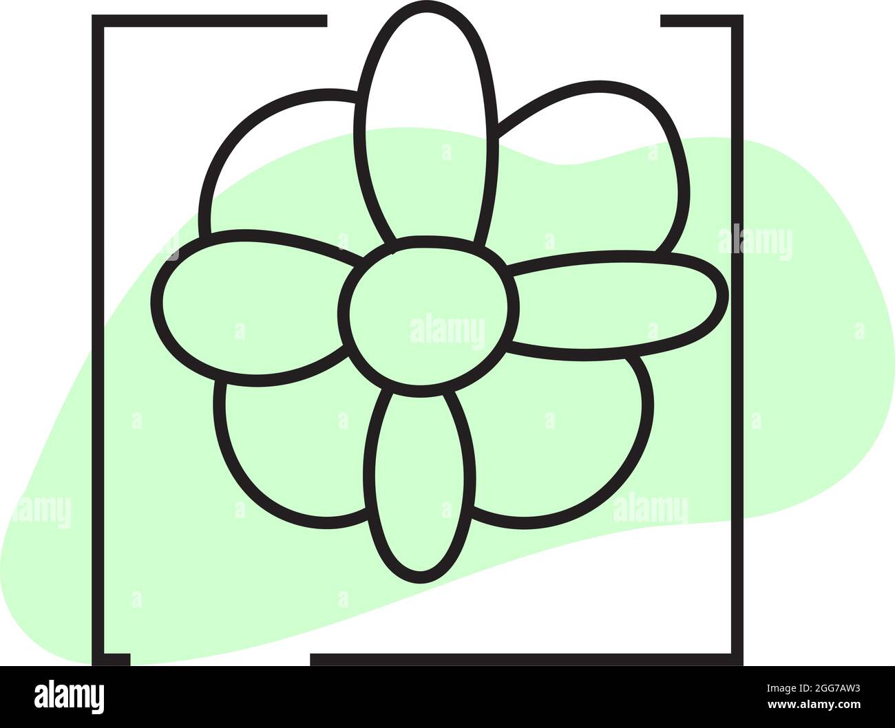 Insolito piccolo fiore, icona illustrazione, vettore su sfondo bianco Illustrazione Vettoriale
