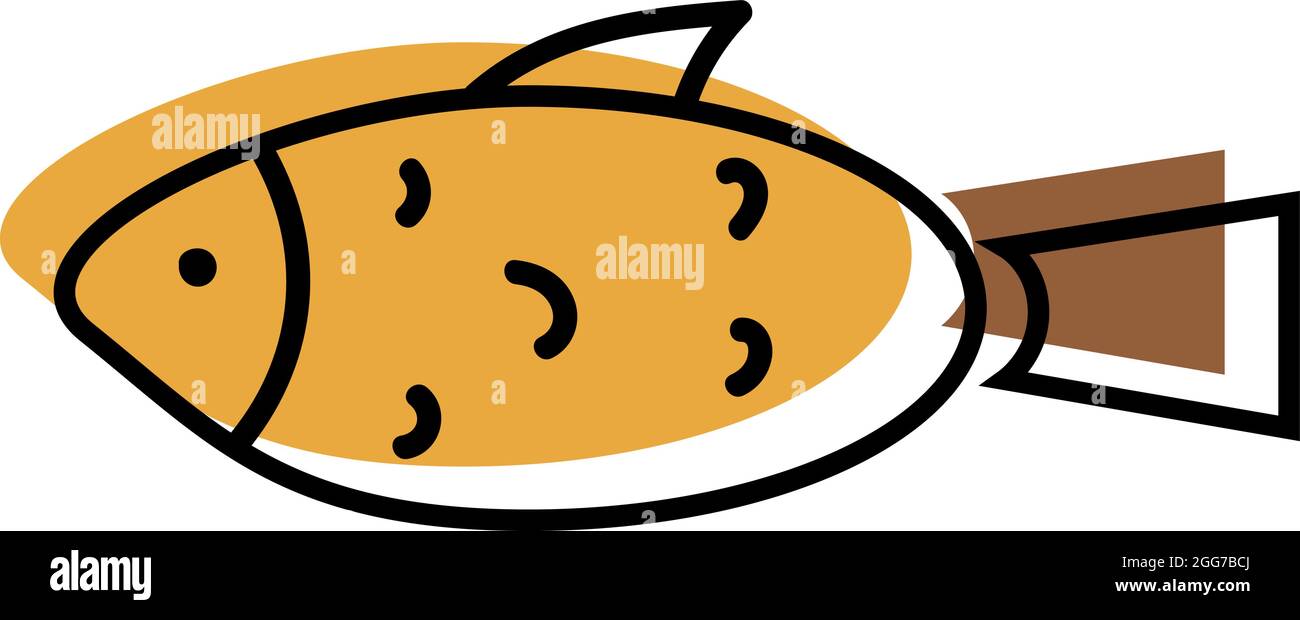 Pesce auratato, illustrazione di icone, vettore su sfondo bianco Illustrazione Vettoriale