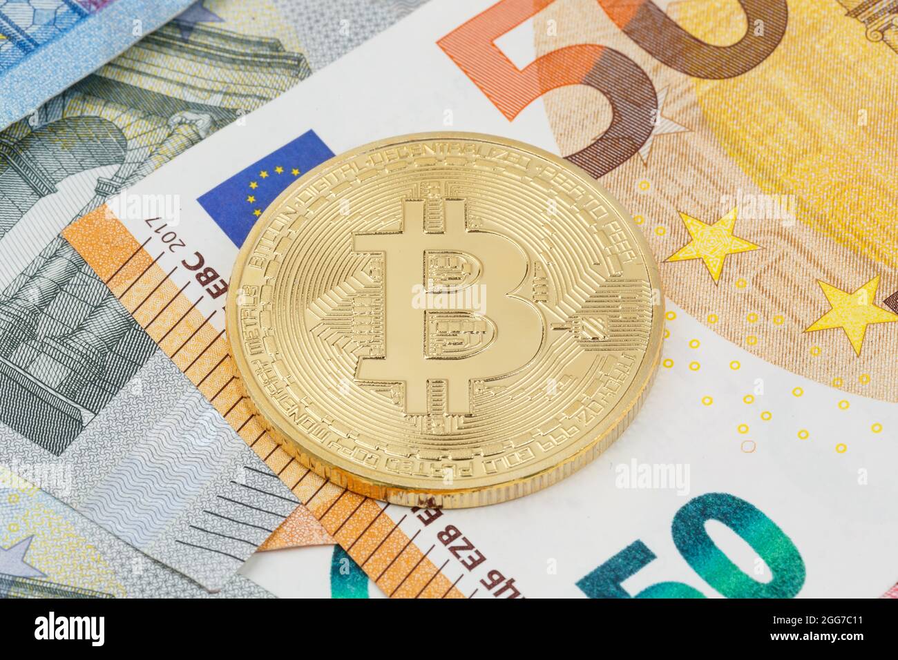 Bitcoin criptovaluta pagamento online pagamento digitale denaro criptovaluta euro il commercio finanzia moneta di bit Foto Stock