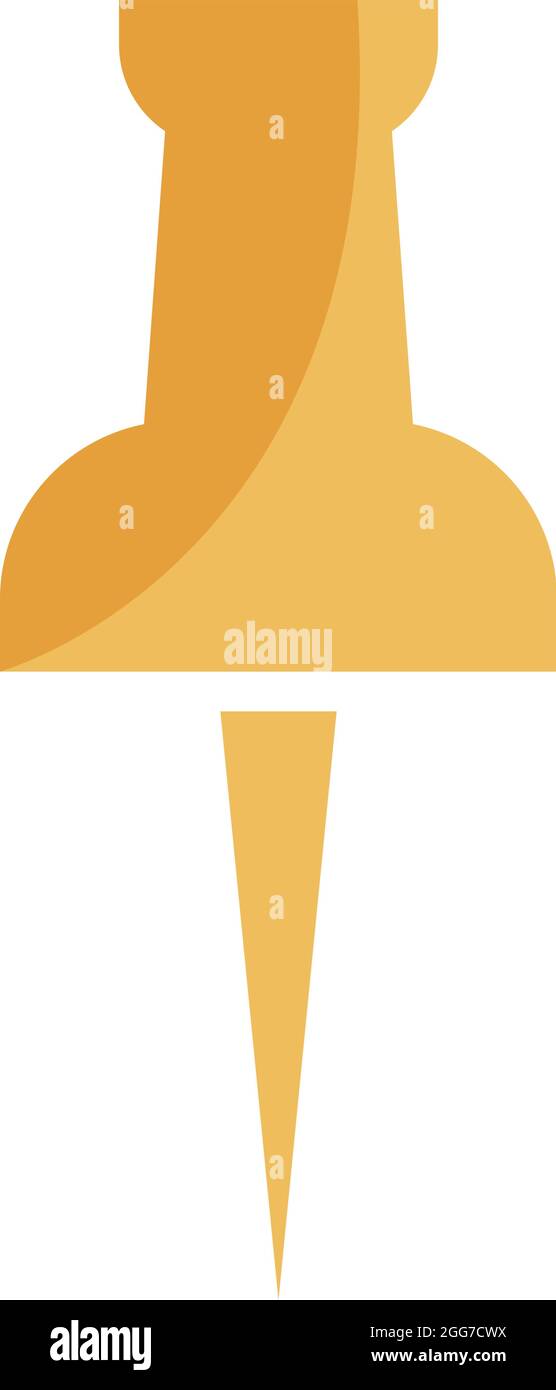 Puntina arancione, icona, vettore su sfondo bianco Illustrazione Vettoriale