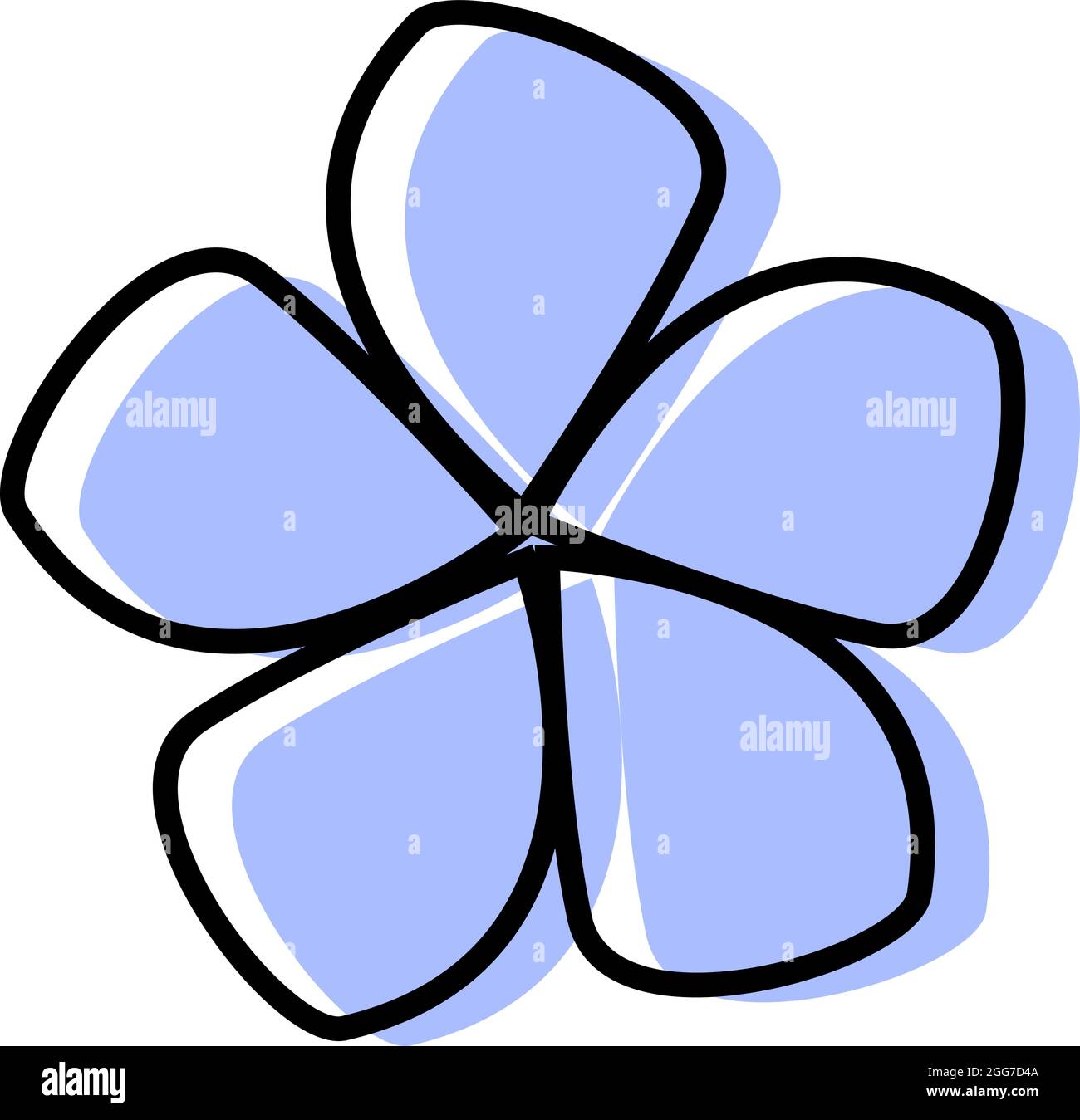 Viola chiaro fiore minimo, icona illustrazione, vettore su sfondo bianco Illustrazione Vettoriale