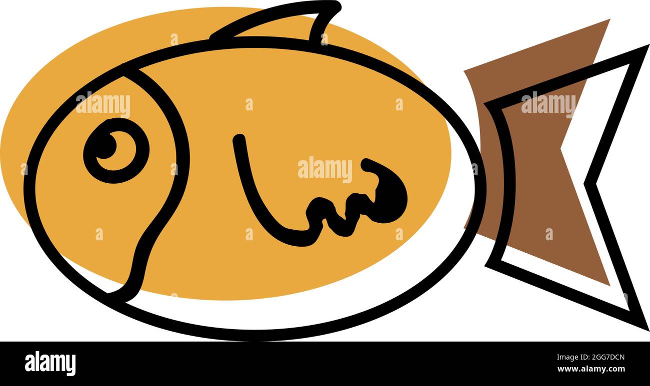 Piccolo pesce grasso, icona illustrazione, vettore su sfondo bianco Illustrazione Vettoriale