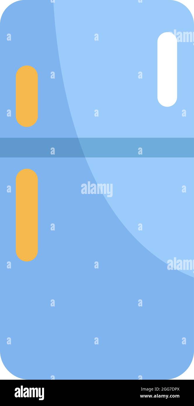 Frigorifero blu, illustrazione di icone, vettore su sfondo bianco Illustrazione Vettoriale