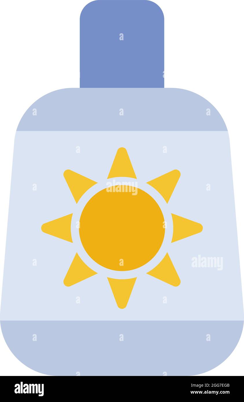 Crema solare, illustrazione di icone, vettore su sfondo bianco Illustrazione Vettoriale