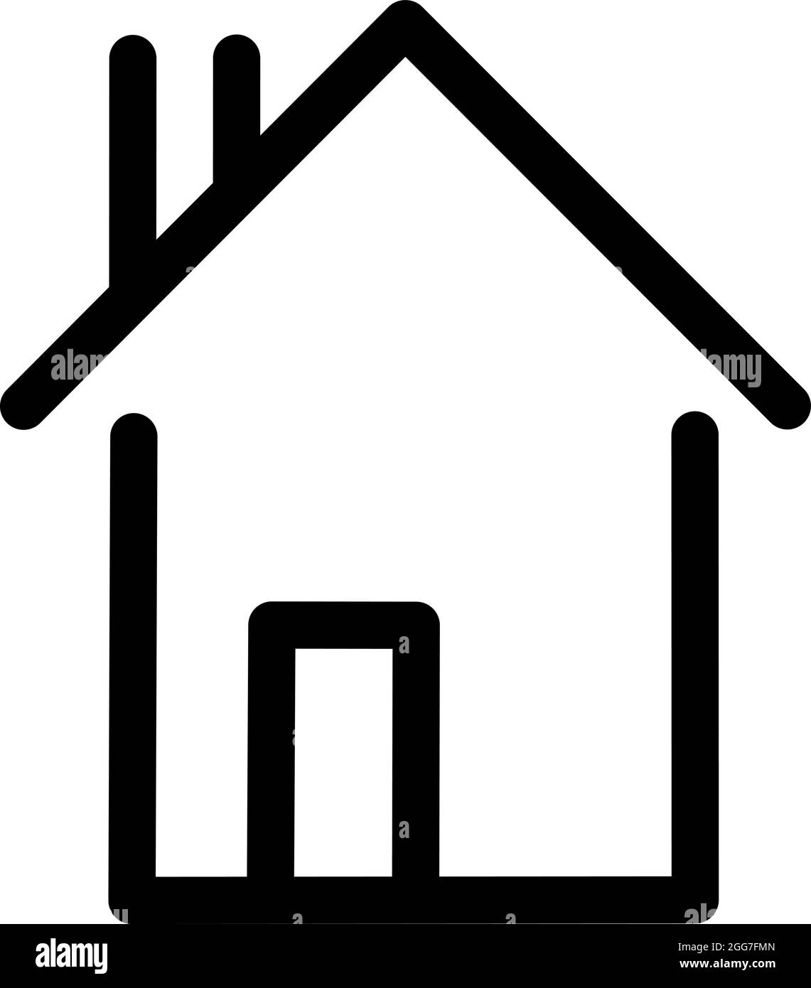 Casa con porta piccola, icona illustrazione, vettore su sfondo bianco Illustrazione Vettoriale