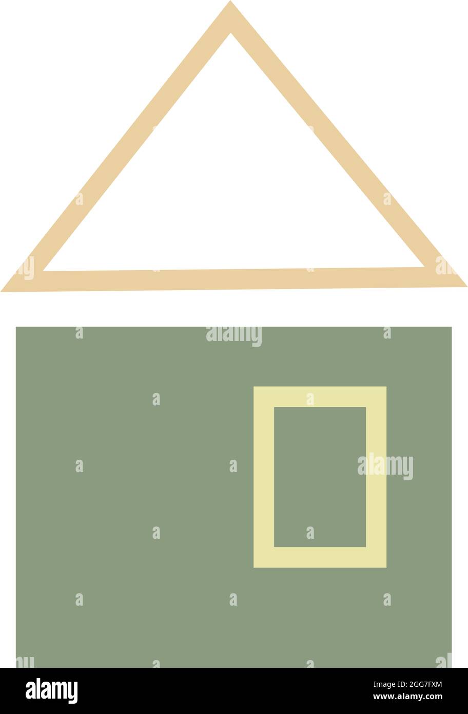 Casa di colore verde con piccola finestra, icona illustrazione, vettore su sfondo bianco Illustrazione Vettoriale